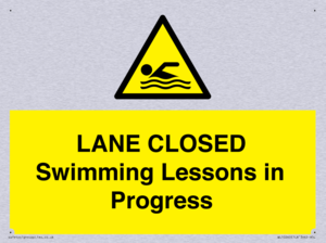 LANE CLOSED Swimming Lessons in Progress